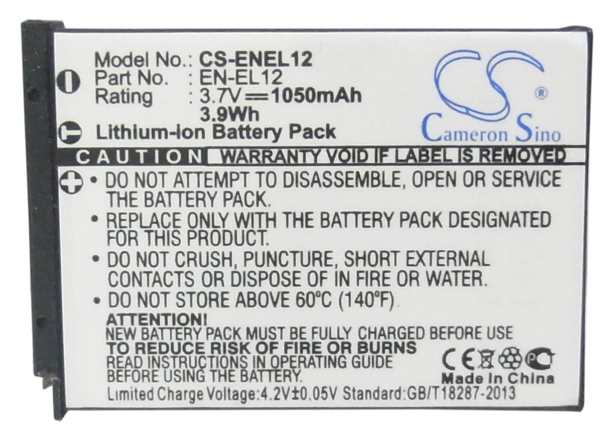 Батерия за апарат NIKON EN-EL12  Li-Ion 3.7V 1050mAh Cameron Sino
