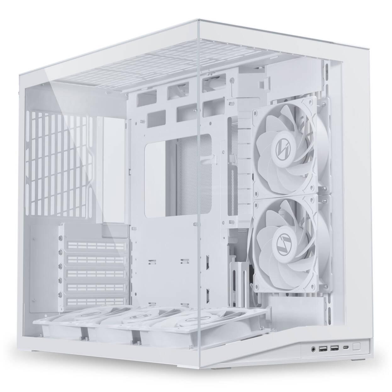 Кутия Lian Li O11 Dynamic Mini V2 Flow + 5 Вентилатора, Mini-Tower - White