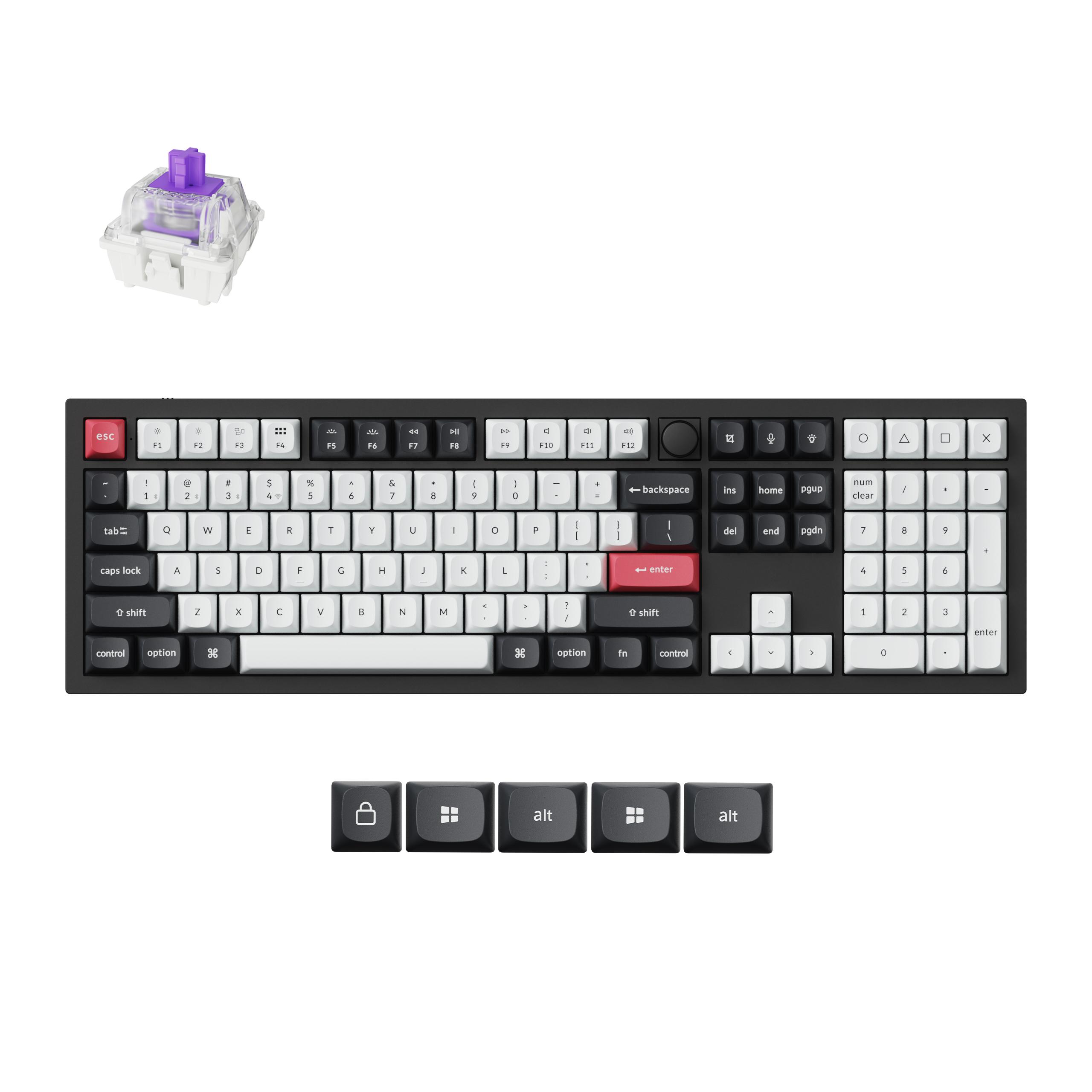 Безжична механичка клавиатура Keychron Q6 HE QMK Gateron Double-Rail Magnetic Switch - Carbon Black
