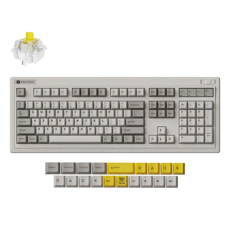 Безжична механичка клавиатура Keychron R6 QMK Retro - Super Banana Switch