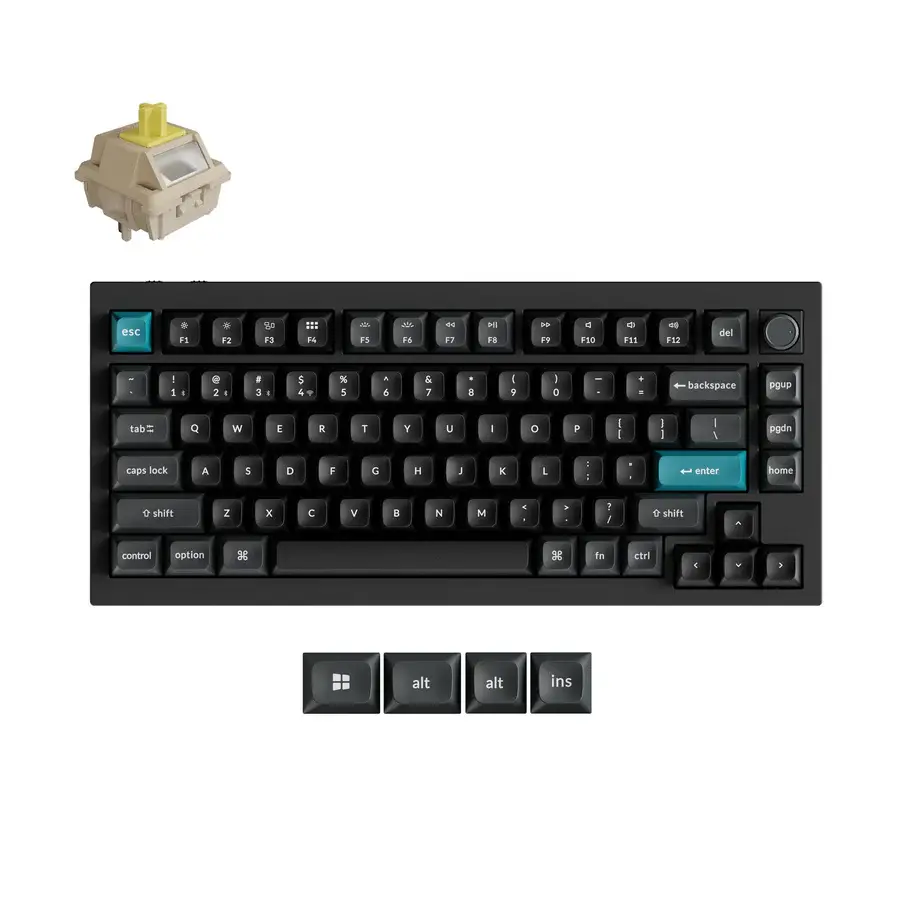 Безжична механичка клавиатура Keychron Q1 Ultra 8K Black - Silk POM Switch Banana
