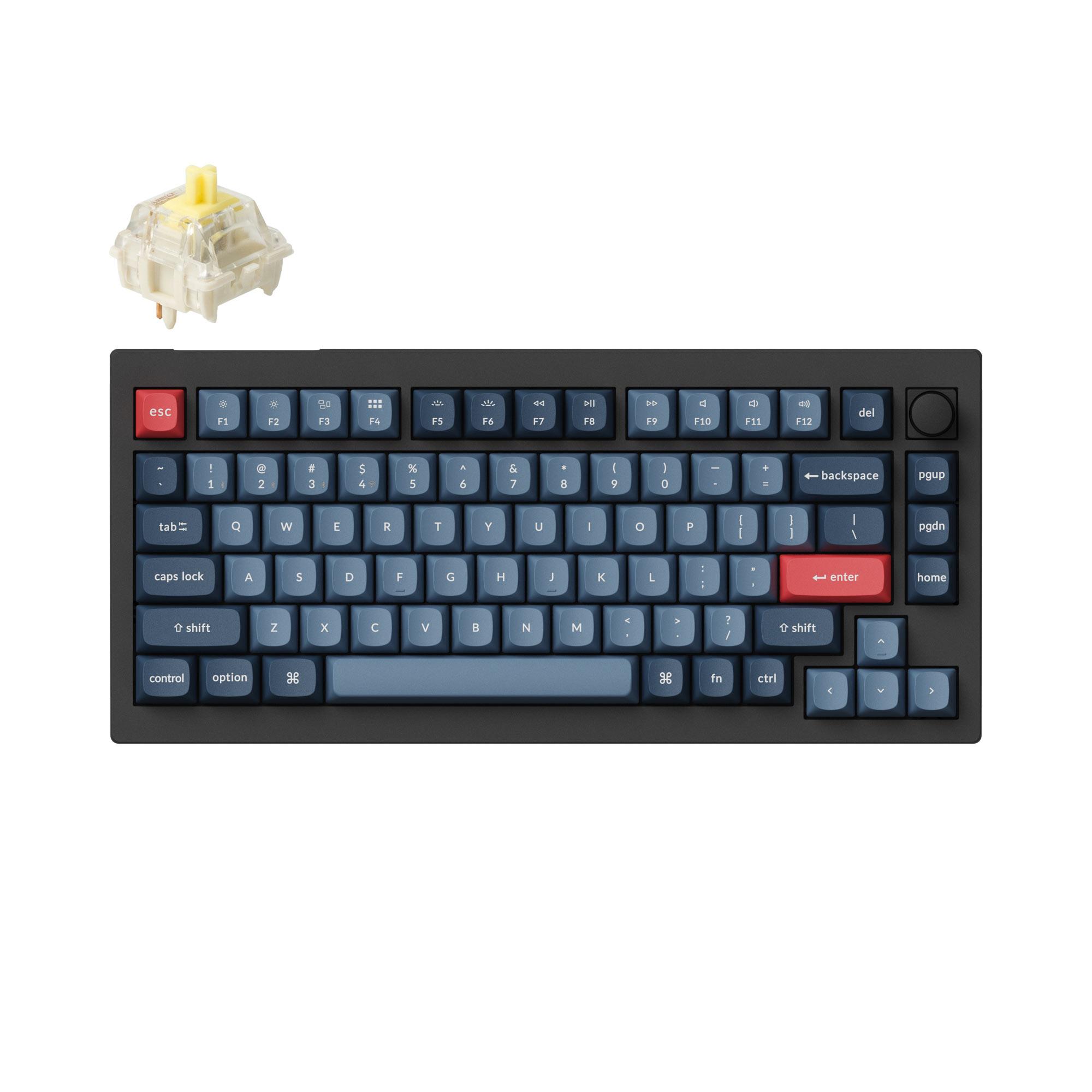 Механична клавиатура Keychron V1 MAX QMK 75% Carbon Black - Wireless