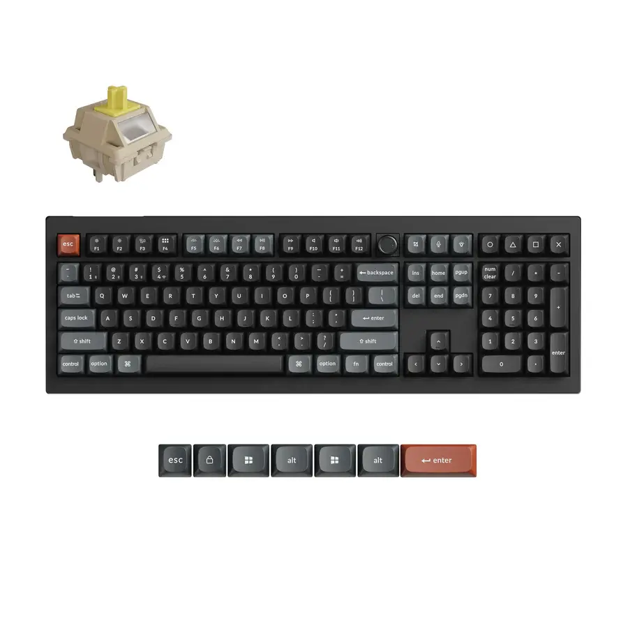Безжична механичка клавиатура Keychron V6 Ultra 8K - Silk POM Switch Banana