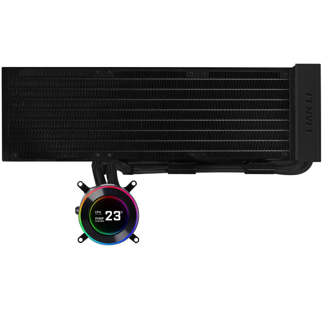 Охладител за процесор Lian Li HydroShift II LCD-C 360 Fanless ARGB - Черен
