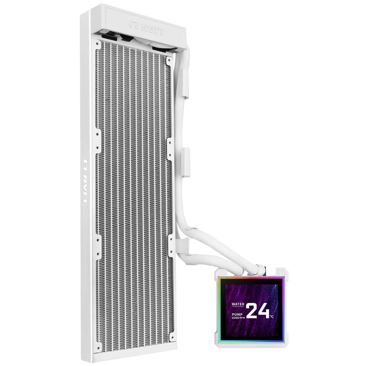 Охладител за процесор Lian Li HydroShift II LCD-S 360N Fanless ARGB - Бял